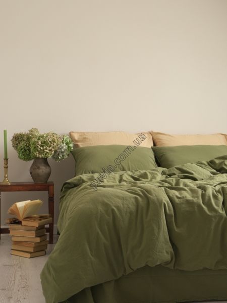 Комплект постільної білизни СІМЕЙНИЙ LIMASSO CAPULET OLIVE STANDART оливковий 800439 фото