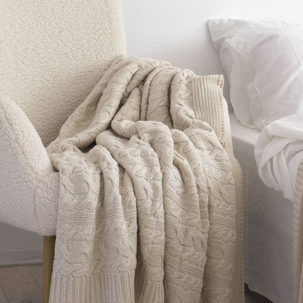 Покривало 170x240 LA MODNO Genova Vanilla Cream (50% бавовна, 50% акрил) кремове 200237 фото