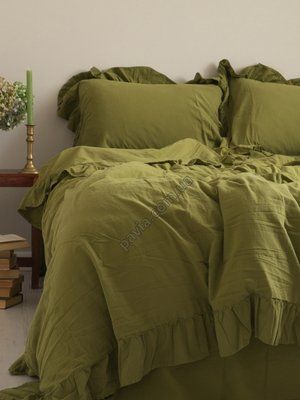 Комплект постільної білизни 160x220 LIMASSO OLIVE EXCLUSIVE оливковий 800464 фото