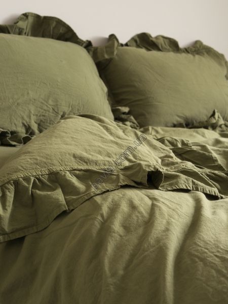 Комплект постільної білизни 160x220 LIMASSO CAPULET OLIVE EXCLUSIVE оливковий 800526 фото