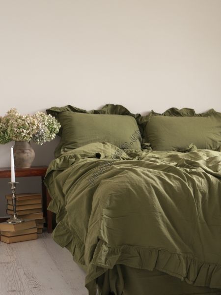 Комплект постільної білизни 160x220 LIMASSO CAPULET OLIVE EXCLUSIVE оливковий 800526 фото