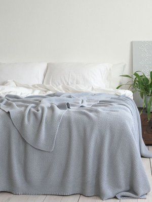 Покривало 220x240 LA MODNO Corn Sky Gray (50% бавовна, 50% акрил) сіро-небесне 200232 фото