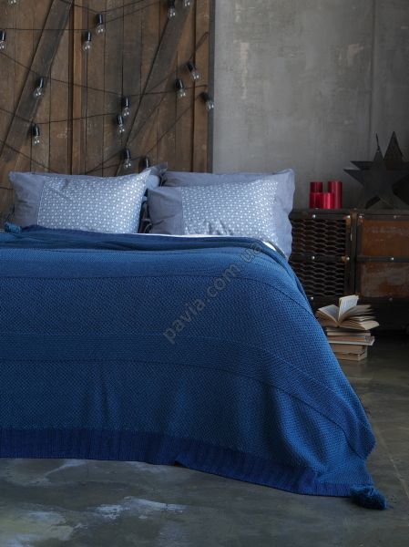 Покривало з вовни 150x200 BETIRES BALL NAVY BLUE (50% шерсть, 50% акрил) 700368 фото
