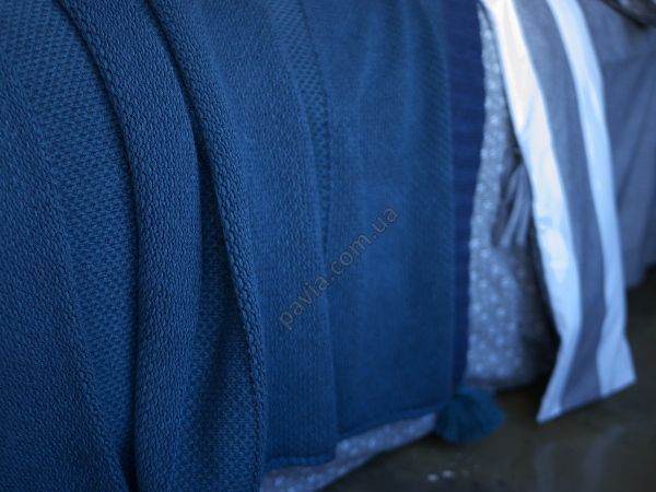 Покривало з вовни 150x200 BETIRES BALL NAVY BLUE (50% шерсть, 50% акрил) 700368 фото