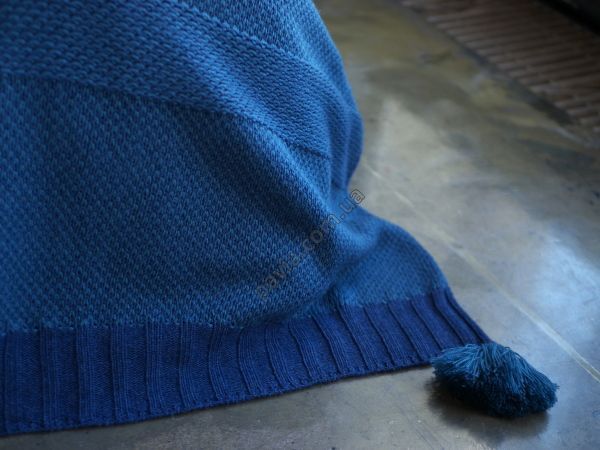 Покривало з вовни 150x200 BETIRES BALL NAVY BLUE (50% шерсть, 50% акрил) 700368 фото