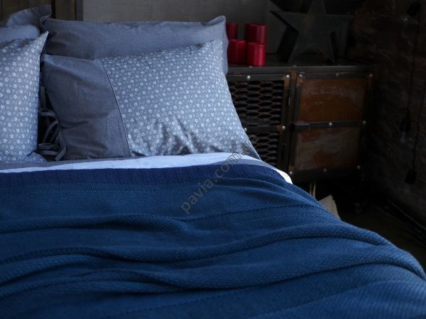 Покривало з вовни 150x200 BETIRES BALL NAVY BLUE (50% шерсть, 50% акрил) 700368 фото