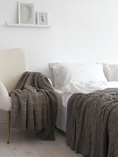 Покривало 170x240 LA MODNO Genova Mink (50% бавовна, 50% акрил) коричневе 200246 фото