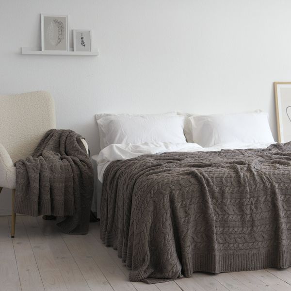 Покривало 170x240 LA MODNO Genova Mink (50% бавовна, 50% акрил) коричневе 200246 фото