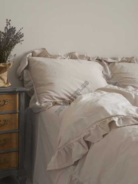 Комплект постільної білизни СІМЕЙНИЙ LIMASSO NATURAL CREAM EXCLUSIVE кремовий 800518 фото