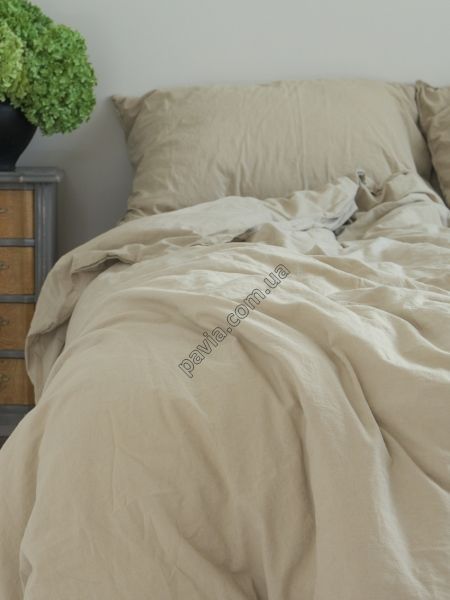 Комплект постільної білизни 160x220 LIMASSO OXFORD TAN STANDART бежевий 800421 фото