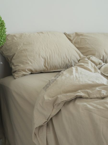 Комплект постільної білизни 160x220 LIMASSO OXFORD TAN STANDART бежевий 800421 фото