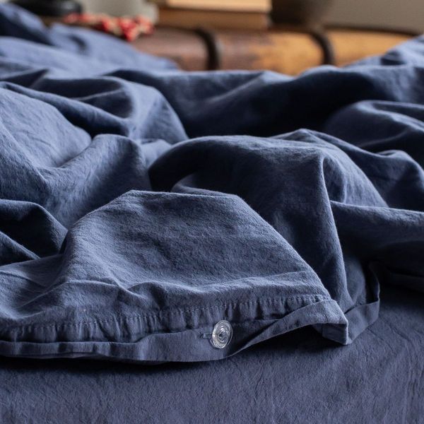 Комплект постільної білизни 160x220 LA MODNO STONEWASHED DARK BLUEBERRY синій 200311 фото