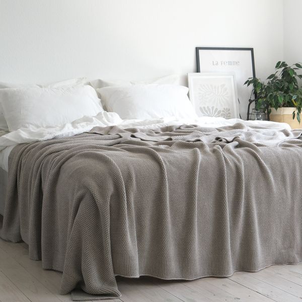 Покривало 220x240 LA MODNO Corn Beige (50% бавовна, 50% акрил) бежеве 200253 фото