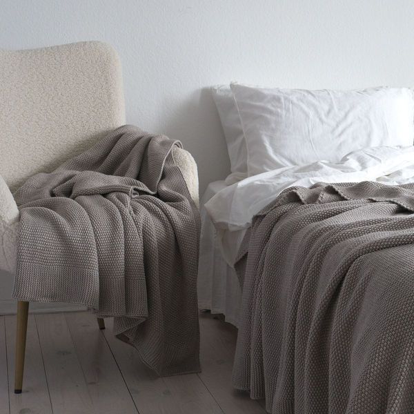 Покривало 220x240 LA MODNO Corn Beige (50% бавовна, 50% акрил) бежеве 200253 фото