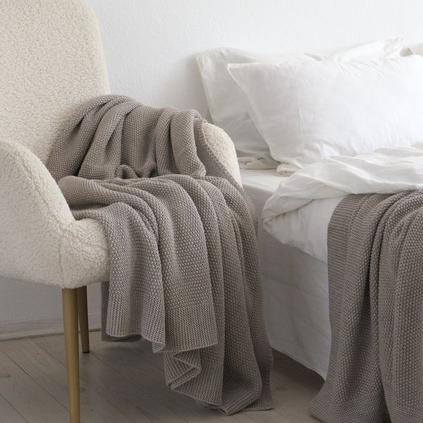 Покривало 220x240 LA MODNO Corn Beige (50% бавовна, 50% акрил) бежеве 200253 фото