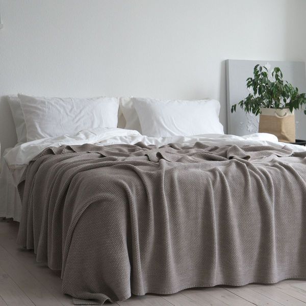 Покривало 220x240 LA MODNO Corn Beige (50% бавовна, 50% акрил) бежеве 200253 фото