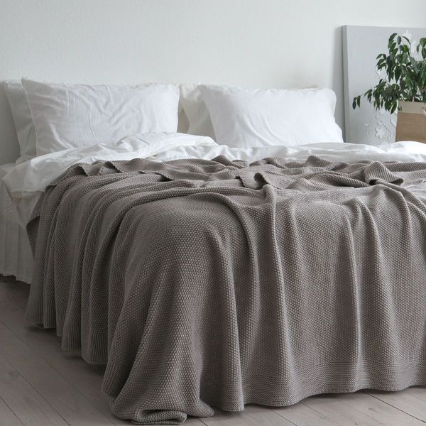 Покривало 220x240 LA MODNO Corn Beige (50% бавовна, 50% акрил) бежеве 200253 фото