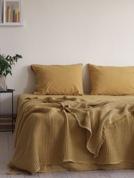 Покривало 220х240 LA MODNO PIKE STONEWASHED Golden Yellow 200386 фото