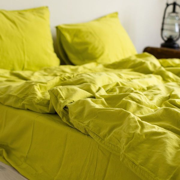 Комплект постільної білизни 200x220 LA MODNO STONEWASHED LIME жовтий 200314 фото