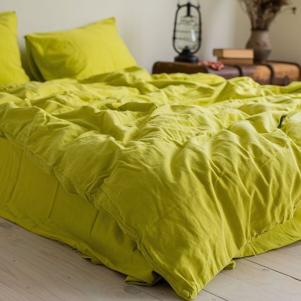 Комплект постільної білизни 200x220 LA MODNO STONEWASHED LIME жовтий 200314 фото
