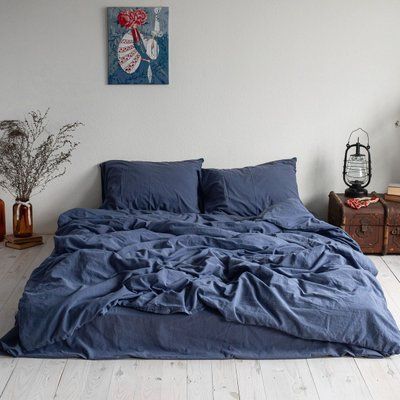 Комплект постільної білизни 200x220 LA MODNO STONEWASHED DARK BLUEBERRY синій 200315 фото