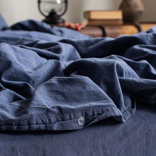 Комплект постільної білизни 200x220 LA MODNO STONEWASHED DARK BLUEBERRY синій 200315 фото