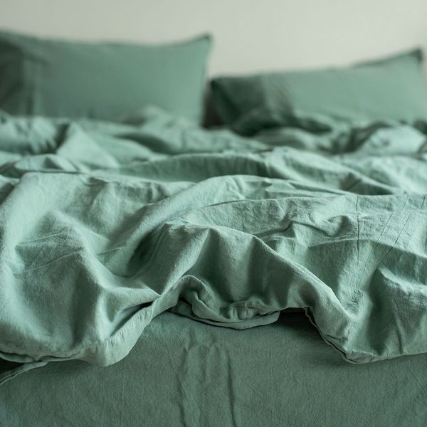 Комплект постільної білизни 200x220 LA MODNO STONEWASHED SAGE GREEN зелений 200316 фото