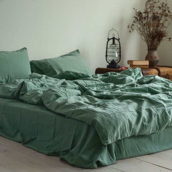 Комплект постільної білизни 200x220 LA MODNO STONEWASHED SAGE GREEN зелений 200316 фото