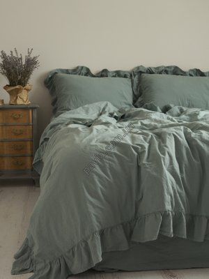 Комплект постільної білизни СІМЕЙНИЙ LIMASSO NATURAL GREEN EXCLUSIVE зелено-сірий 800517 фото