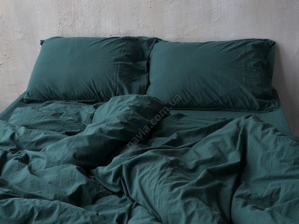 Комплект постільної білизни СІМЕЙНИЙ LIMASSO DARK GREEN STANDART зелений 800252 фото