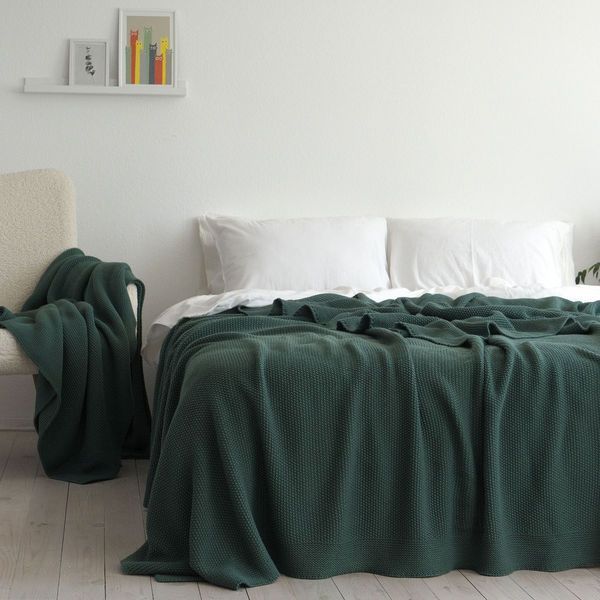 Покривало 170x240 LA MODNO Corn Duck Green (50% бавовна, 50% акрил) зелене 200413 фото