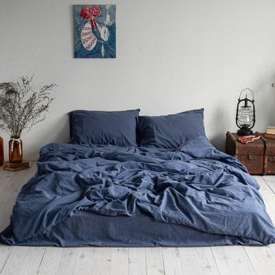 Комплект постільної білизни СІМЕЙНИЙ LA MODNO STONEWASHED DARK BLUEBERRY синій 200321 фото