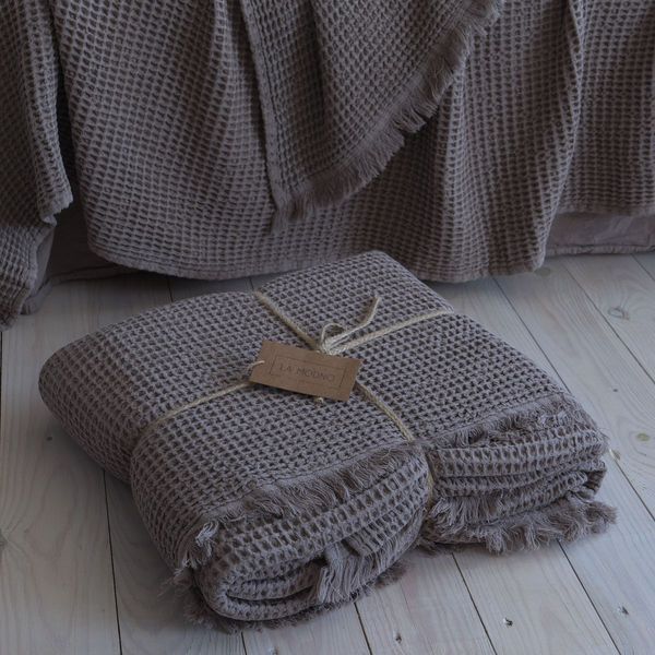 Покривало 220х240 LA MODNO PIKE STONEWASHED Taupe Brown 200367 фото