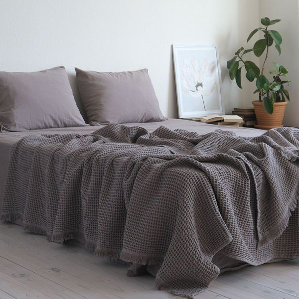 Покривало 220х240 LA MODNO PIKE STONEWASHED Taupe Brown 200367 фото