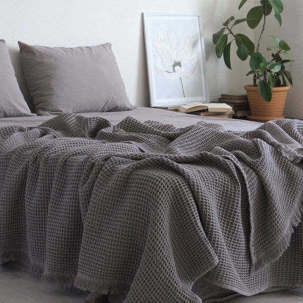Покривало 220х240 LA MODNO PIKE STONEWASHED Taupe Brown 200367 фото