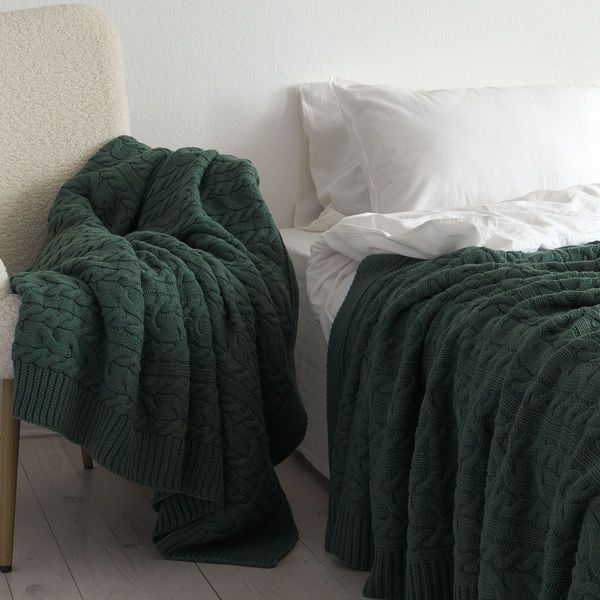 Покривало 170x240 LA MODNO Genova Duck Green (50% бавовна, 50% акрил) зелене 200416 фото