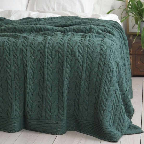 Покривало 170x240 LA MODNO Genova Duck Green (50% бавовна, 50% акрил) зелене 200416 фото