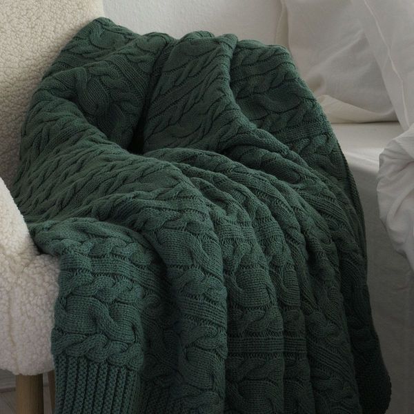 Покривало 170x240 LA MODNO Genova Duck Green (50% бавовна, 50% акрил) зелене 200416 фото