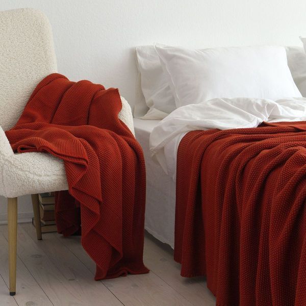 Покривало 170x240 LA MODNO Corn Terra Cotta (50% бавовна, 50% акрил) теракотове 200417 фото