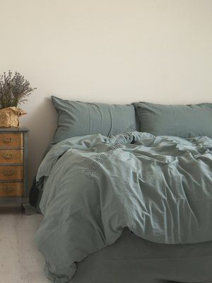 Комплект постільної білизни 200x220 LIMASSO NATURAL GREEN STANDART зелено-сірий 800513 фото