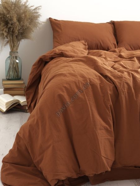 Комплект постільної білизни 160x220 LIMASSO AUTOMNE STANDART теракотовий 800435 фото