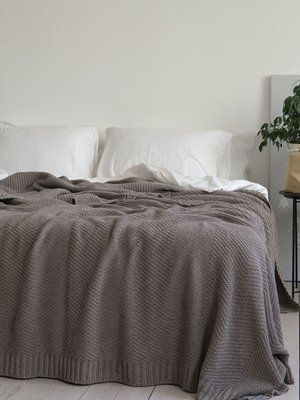 Покривало 150x200 LA MODNO WoolCotton Balance Mink (50% вовна, 50% бавовна) коричневе 200420 фото