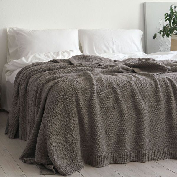 Покривало 130x170 LA MODNO WoolCotton Balance Mink (50% вовна, 50% бавовна) коричневе 200419 фото