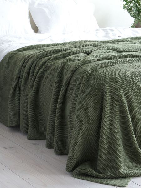 Покривало 220x240 LA MODNO Corn Olive (50% бавовна, 50% акрил) оливкове 200335 фото