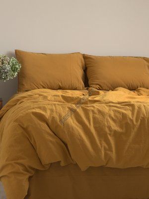 Комплект постільної білизни 200x220 LIMASSO MUSTARD STANDART гірчичний 800370 фото