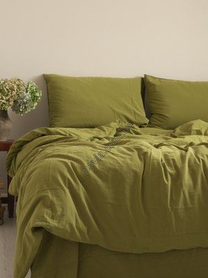 Комплект постільної білизни 160x220 LIMASSO OLIVE STANDART оливковий 800371 фото