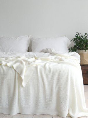 Покривало 220x240 LA MODNO Corn Milk (50% бавовна, 50% акрил) молочне 200350 фото