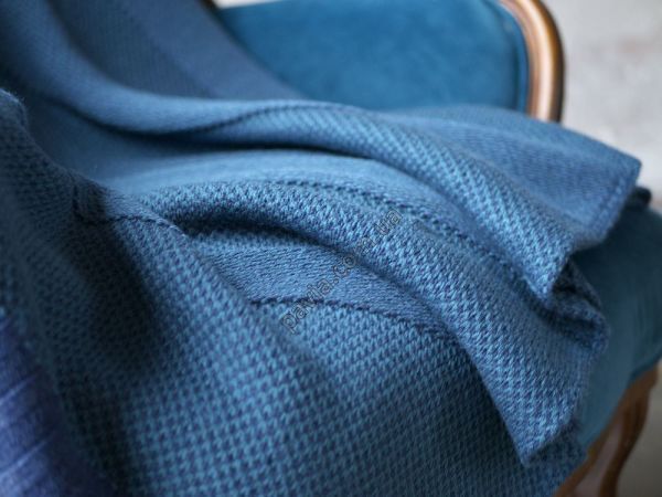 Плед з вовни 130x170 BETIRES BALL NAVY BLUE (50% шерсть, 50% акрил) 700366 фото