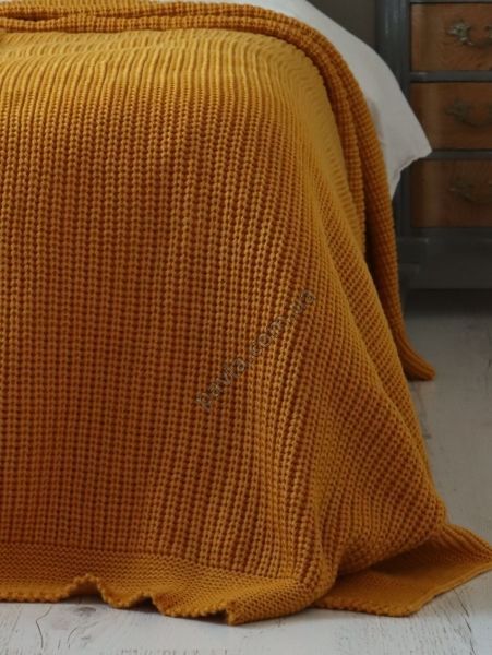 Покривало 220x240 BETIRES BRISTOL MUSTARD (50% бавовна, 50% акрил) гірчичне 700517 фото
