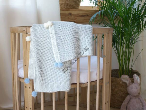 Плед дитячий в'язаний 90x90 BETIRES KIDDY BLUE 700373 фото